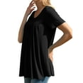thumbnail image 4 of Mengpipi Blouses for Women Casual Crew Neck Short Sleeve Tunic Tops, Black-L(US 12-14), 4 of 8
