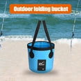 thumbnail image 3 of Naiovety Cubo de agua plegable de PVC, resistente al agua, lavabo, senderismo, de coches, contenedor organizador con asa, accesorios Pescar Azul 12L Naiovety OD022092-01, 3 of 6