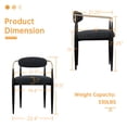 thumbnail image 2 of Black Boucle Dining Chair Set of 2, Mid-Century Luxury Upholstered Armchairs for Kitchen Restaurant Cafe-Fortmok, 2 of 9