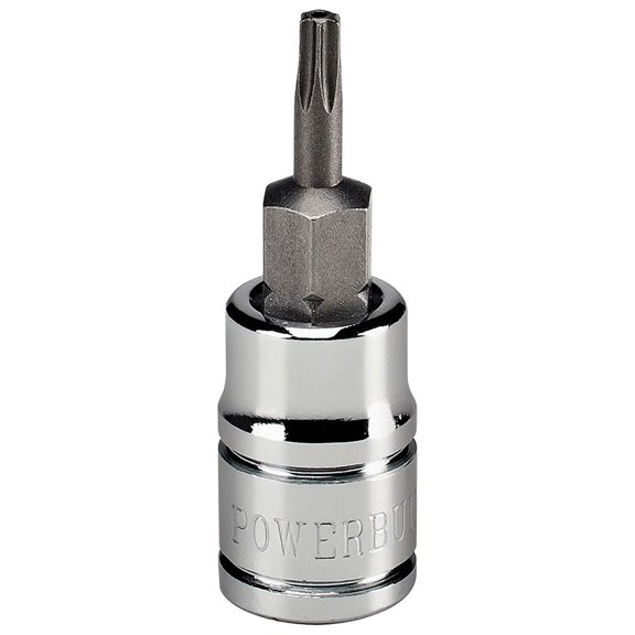 Powerbuilt 1/4 in. Drive T10 Tamper Proof Torx Bit Socket - 648496