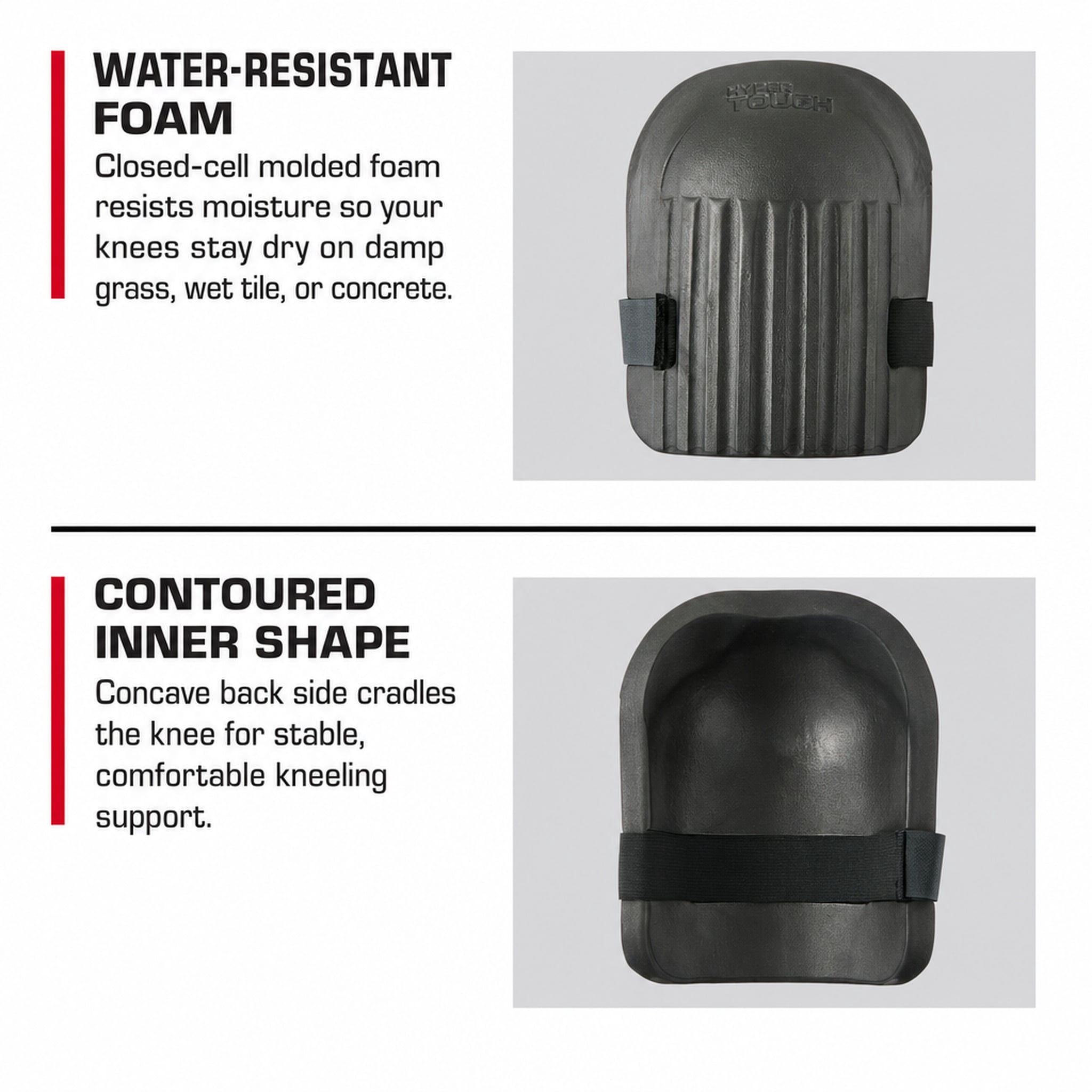 Hyper Tough Lightweight Foam Knee Pads, 2-Pack