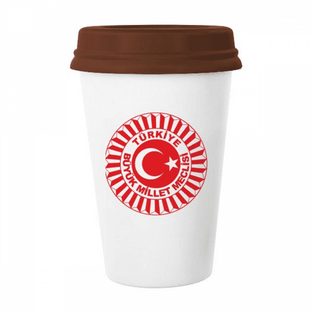 

Turkey Asia National Emblem Mug Coffee Drinking Glass Pottery Cerac Cup Lid