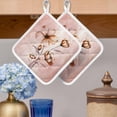 thumbnail image 2 of Light Orange Spring Floral Pot Holders for Kitchen Heatproof Potholder, 4 Pack Ombre Modern Art Vintage Hot Pads Multipurpose Oven Pads Cloth Potholders Trivet for Cooking and Baking, 2 of 8