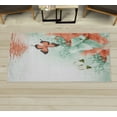 thumbnail image 1 of Floral Decorative Rug, Nature Theme Wild Flowers Monarch Flying Butterflies Lily on Lake Therapy Spa, Quality Carpet for Bedroom Dorm and Living Room, 6 Sizes, Burnt Sienna, by Ambesonne, 1 of 1