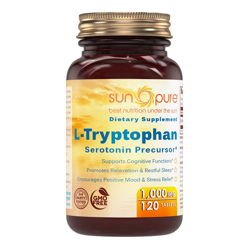 Sun Pure LTryptophan Serotonin Precursor 1000 mg Supports Cognitive