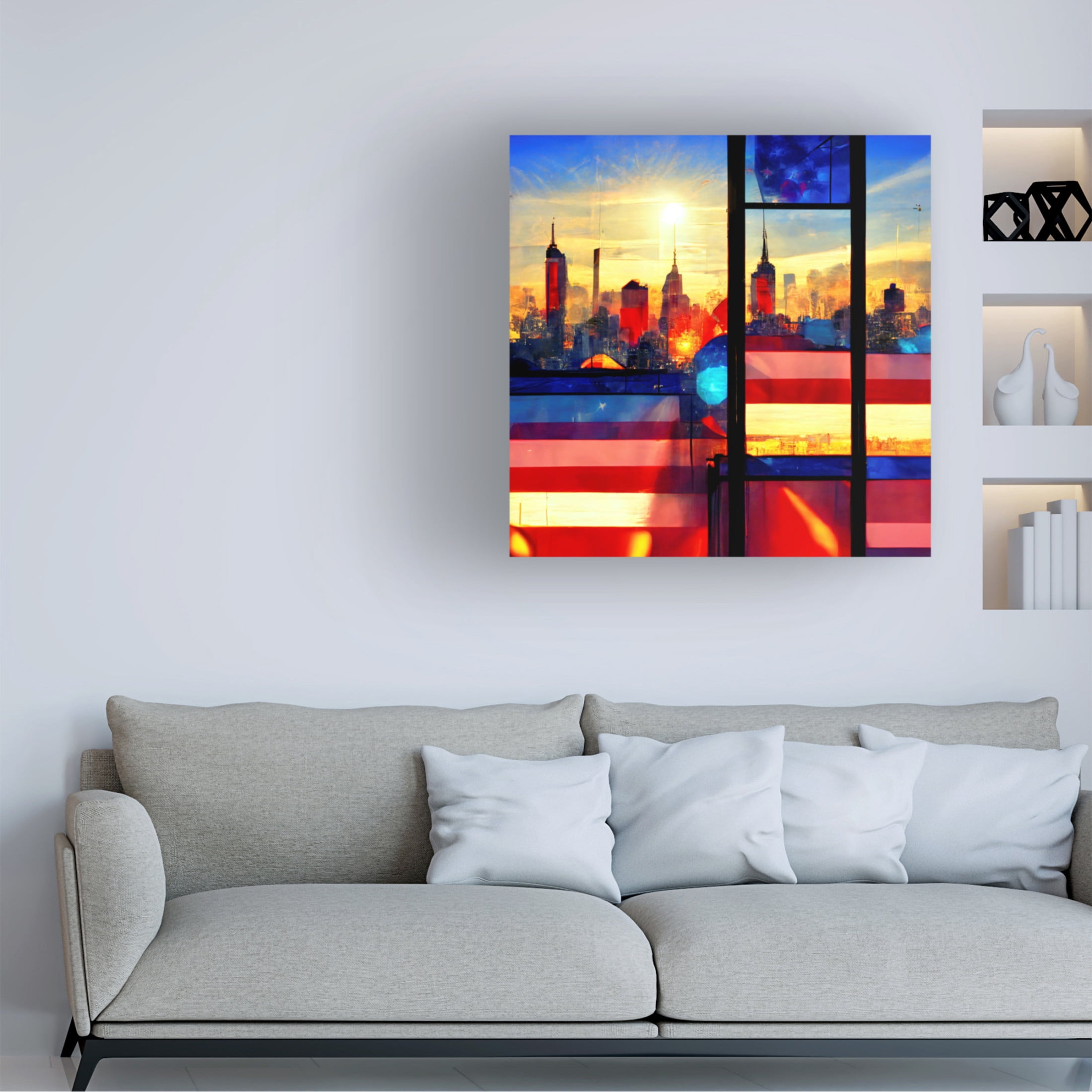 Canvas Wall Art - Ray Heere 'New York 6' Wall Art for Living Room, Bedroom, or Office Décor by Trademark Fine Art - 35 x 35 Inches