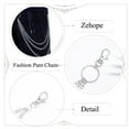 thumbnail image 6 of Heavy Duty Wallet Keychain Pocket Jeans Trouser Chain for Wallet Pants,Jeans Chains Pants Chain for Men Women Punk Chain Pocket Chain Hip Hop Punk Jeans Chain Key Chain Goth Accessories,Silver, 6 of 9