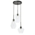 thumbnail image 4 of Gene 3 light Black and Clear glass pendant, 4 of 5