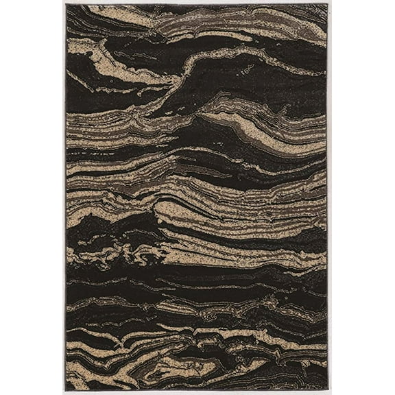 Linon Masters Silt Power Loomed Polypropylene 5'x7'6" Rug in Blue