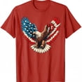 thumbnail image 2 of Patriotic Eagle American Flag T-Shirt, USA Freedom Graphic Tee, Fourth of July Shirt, Bald Eagle Independence Day Tee, 2 of 6