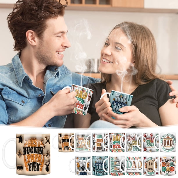 The Man The Mug: taza de café cerámica de 11oz con asa para microondas y lavavajillas, diseño de sublimación por deformación, elegante y duradera