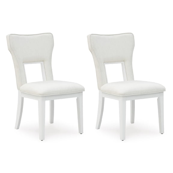 Signature Design by Ashley Chalanna Solid Wood Frame Dining Chair, Set of 2, White