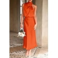 thumbnail image 3 of PRETTYGARDEN Women's Satin Dress Elegant Sleeveless Mock Neck Cocktail Party Maxi Dresses, 3 of 6