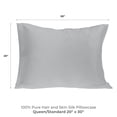 thumbnail image 2 of Spasilk 100% Pure Silk Pillowcase for Hair and Skin, Fits Queen/Standard Pillows, 1 Pack, Silver, 2 of 7