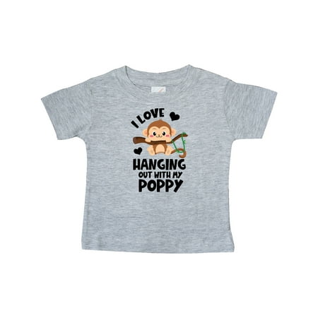 

Inktastic Monkey I Love Hanging out with My Poppy Gift Baby Boy or Baby Girl T-Shirt