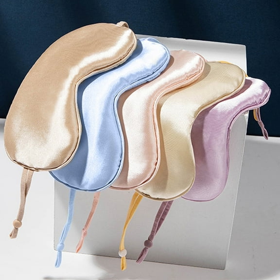 Sleep Mask for Side Sleepers, Soft Silk Eye Mask for Sleeping with Adjustable Strap, Blackout Sleeping Mask for Travel, Flight Nap