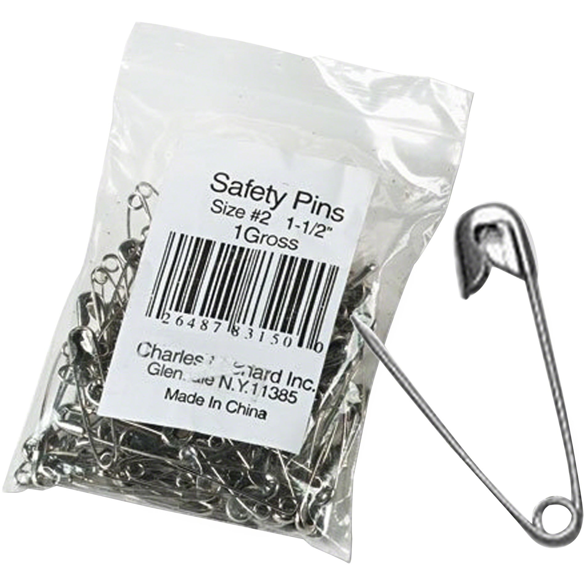 Coil-Less Curved Safety Pins Size 1 50/Pkg 072879030266