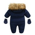thumbnail image 3 of Hotiary Infant Baby Jumpsuit Outfit Toddler Snowsuit Winter Coat Fleece Hooded Romper Jumpsuit Boys Girls Onesie Warm Bodysuit for 6-24 Months, 3 of 4
