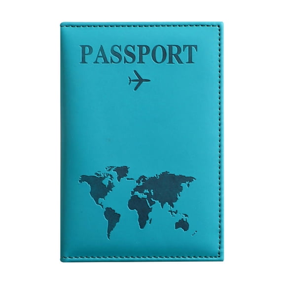 Map PU Leather Travel Passport Cover Multifuntional Passport Holder Multi-Card Slot for Tickets & Bank Cards Slim Portable Passport Holder