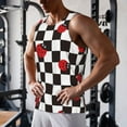 thumbnail image 5 of Fuzoiu Ladybugs Of Black And White Checkers Print Men's Workout Tank Tops,Sleeveless Gym Shirt Quick Dry,Fitness Bodybuilding T-Shirt,Muscle Athletic Workout Tee-, 5 of 7