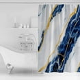 thumbnail image 2 of Blue Marble Shower Curtain Set ，Waterproof Fabric Shower Curtains Abstract Retro Shower Curtains for Bathroom,Bathroom Decor 60"x72", 2 of 6