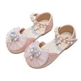 ILJNDTGBE Girls' Sequined Sandals and Pearl Leather Shoes Kids Slides