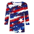 thumbnail image 4 of SCSAlgin Womens 3/4 Sleeve T-Shirts Crew Neck 4th of July Summer Graphic Tee Tops, 4 of 5
