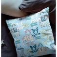 thumbnail image 3 of 18" Elephant Howdah Broadcloth Blown and Closed Pillow in Sky Blue White Fabric, 3 of 5