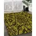 thumbnail image 3 of Ahgly Company Machine Washable Indoor Square Transitional Black Brown Area Rugs, 3' Square, 3 of 7