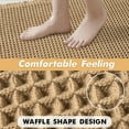 thumbnail image 5 of Set of 2 Waffle Bathroom Rugs, Boho Bath Rugs Non Slip Washable, Super Absorbent Bath Mats, Ultra Soft Rubber Backed Shower Mats for Bathroom Floor, Tub and Shower, Brown, 18x30 Inch, 5 of 6