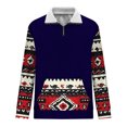 thumbnail image 5 of DDAPJ pyju Men's Fashion Hoodies & Sweatshirts Oversized Quarter Zip Pullover Cowboy Western Aztec Lapel Sweatshirt Big and Tall Casual Street Sweatshirts Dark Blue XXXXL, 5 of 6