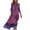 Purple 01, variant on QQAMB Womens Summer Beach Dress Boho Dresses Fashion Floral Print Dress Casual V-Neck Short Sleeve Slit Hem Maxi Dress Purple M