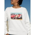 thumbnail image 2 of Blond Girl And Racing Car Sweatshirt Women -Image by Shutterstock, Female x-Large, 2 of 4