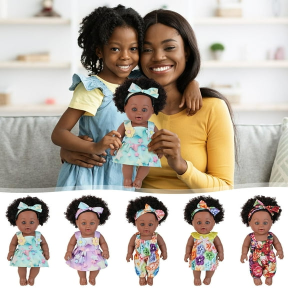 Christmas Gifts Rciityk Realistic Baby Dolls 3 Year Old Girl Gifts 12 Inch Americans Newborn Baby Black Girl Dolls Lifelike Baby Cute Curly Newborn Dolls