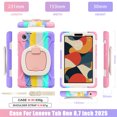 thumbnail image 5 of Case for Lenovo Tab One 8.7 inch/K9 TB305FU 2025, 360 Degree Rotating Hand Grip Shockproof Cover with Shoulder Strap, Colourful Pink, 5 of 7