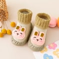 thumbnail image 2 of Yindaity Baby Boys Girls Walking Shoes Cozy Booties Slipper Sock Shoes (Beige,18-24 Months), 2 of 3
