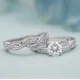 thumbnail image 5 of Conjunto nupcial JeenMata de moissanita de corte redondo de 1,25 quilates - Conjunto nupcial - Anillo infinito - Anillo para siempre - Anillo de promesa - Bañado en oro blanco, 5 of 9