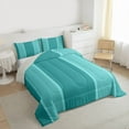 thumbnail image 3 of Homewish Cyan Lines Bedding Comforter Set,Modern Asbtract Geometric Twin Comforter Sets,Stripe Bedding Set For Men Women,Super Cozy Room Decor Reversible,2-Piece, 3 of 8