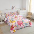 thumbnail image 5 of Erosebridal Kawaii Cat Comforter Sets Twin Size, Flower Plant Comforters & Duvets, Cartoon Kitten Reversible Duvet Insert, Breathable Room Decoration, 2pcs, 5 of 8