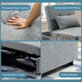 thumbnail image 6 of Aukfa Futon Sofa Bed Chair, 4 in 1 Pull Out Convertible Sleeper Chaise for Small Space Living - Gray, 6 of 8