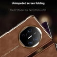 thumbnail image 4 of For Huawei Mate X6 Case Leather Protective Cover with Smart Window Auto Wake Up - Coffee Brown, 4 of 5