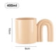 thumbnail image 2 of Taza de cerámica con manija de puerta de color sólido personalizada, taza de Arte Moderno de gran capacidad, taza de café y leche para desayuno, 400ml, 2 of 5