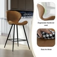 thumbnail image 5 of KithKasa Mid Century Modern Dining Chair Set of 2 Faux Leather Side Chair with Walnut Color Wood Legs for Kitchen Dining Room, Brown, 5 of 7