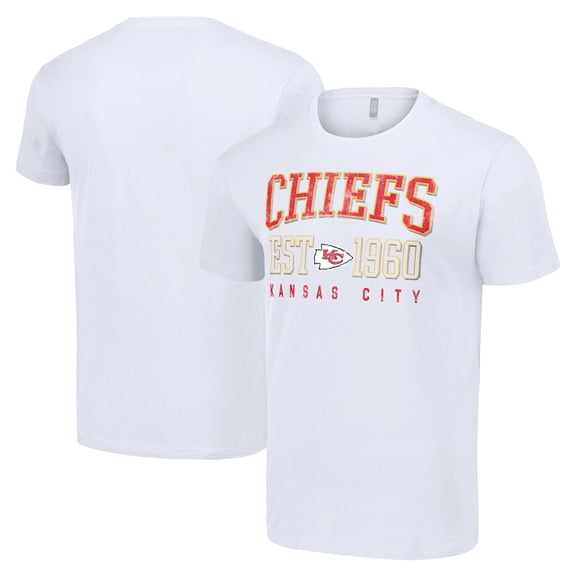 Men's Starter White Kansas City Chiefs Throwback Logo T-Shirt