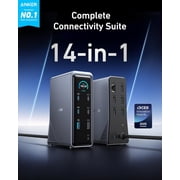 Anker Prime Docking Station, 14-Port with 160W Max Output, 10Gbps Fast Data Transfer, Real-Time Smart Interface, Audio and Ethernet Ports, Dual 4K Displays for Dell, HP, Lenovo and More