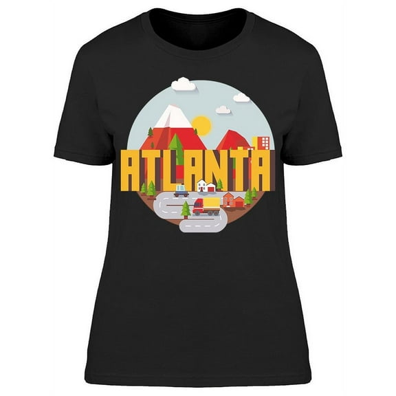Colorful Atlanta City Night T-Shirt Women -Image by Shutterstock, Female XX-Large