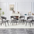 thumbnail image 4 of NEW Set of 2 Gray Velvet Dining Chairs with Black Legs, Modern Upholstered Accent Chairs for Dining Room & Kitchen, 4 of 8