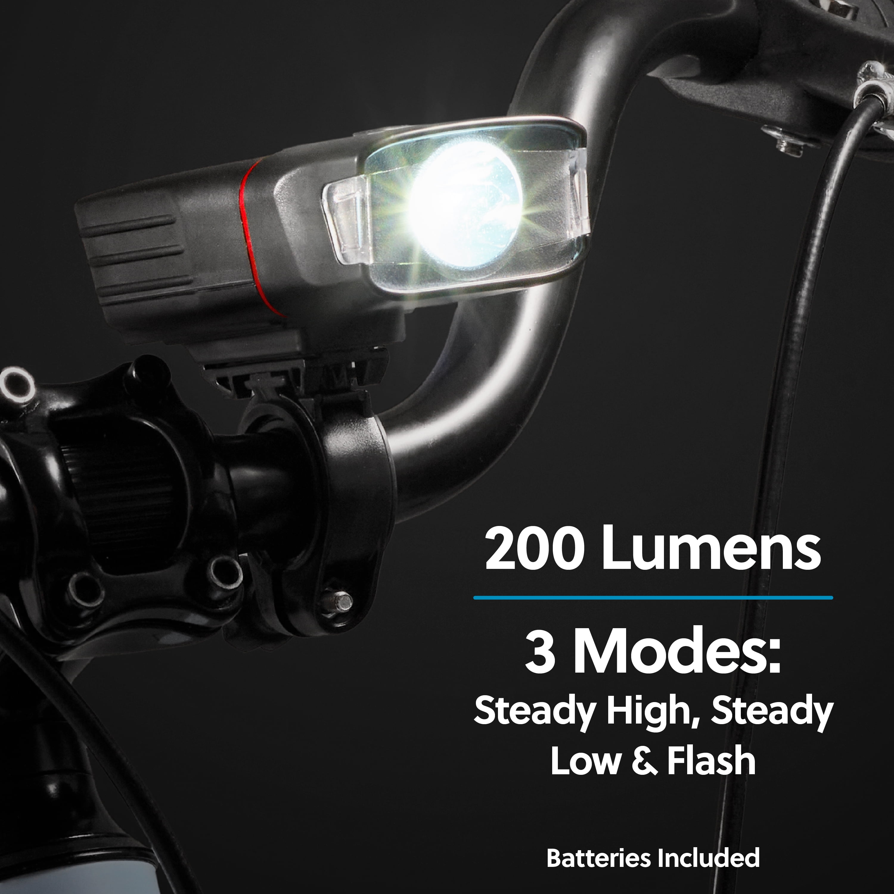 Concord Deluxe LED Bike Light Set, 200 Lumens, Front and Rear