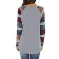 thumbnail image 6 of Women Round Neck Long Sleeves Color Block Tunic Shirt, 6 of 8