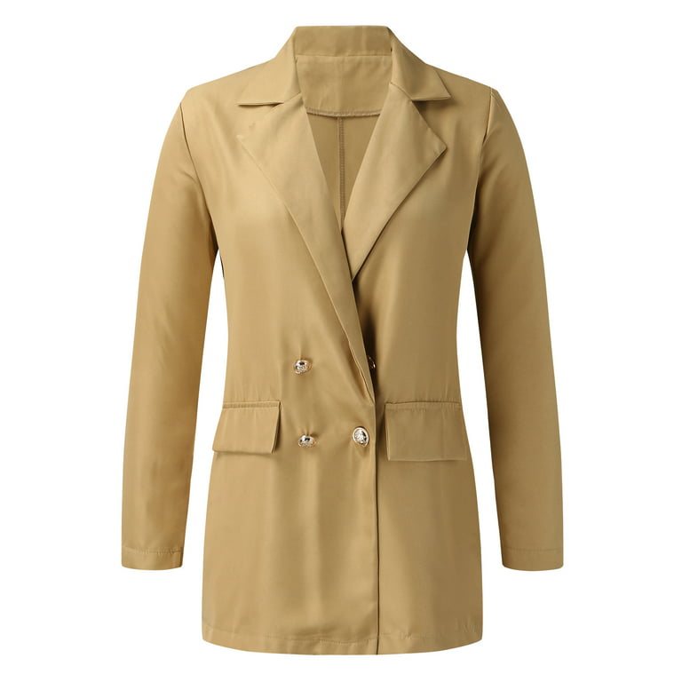vbnergoie Womens Casual Pocket Office Blazer Draped Front Cardigan Jacket  Work Suit Dress Coats Ladies Winter Car Coats Womens Lightweight Wool Coat  